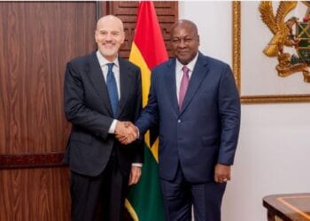 President John Dramani Mahama recieves Claudio Descalzi, Chief Executive Officer (CEO) of Eni
