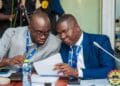 Dr Abdul Kabiru Tiah Mahama with Dr Gideon Boako at Parliaments Appointment Commitee Vetting