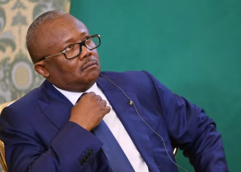 Guinea-Bissau's President Umaro Sissoco Embalo attends a meeting with Russian president Vladimir Putin at the Kremlin in Moscow, Russia, February 26, 2025.