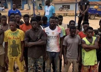 Amansie West DISEC arrests 21 Burkinabe nationals for illegal mining at Esaase Bontefufuo river bodies
