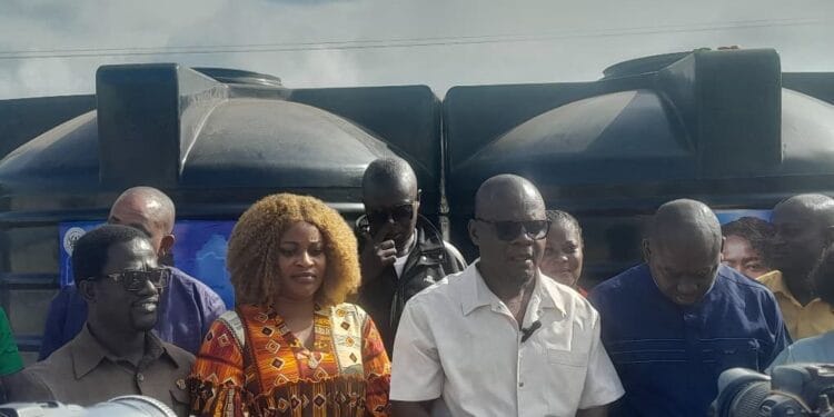 Vice President Opoku-Agyemang donates 10 water storage tanks to Central Region districts hit by galamsey-induced crisis