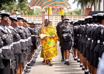 Ghana Police Service honours Asantehene with ceremonial parade at Manhyia Palace