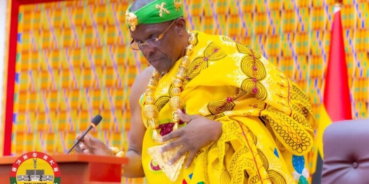 Speaker of Parliament takes the chair in traditional kente attire