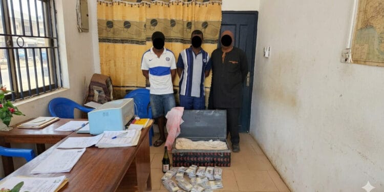 Police arrest three over possession of fake US dollar bundles in Eastern Region.