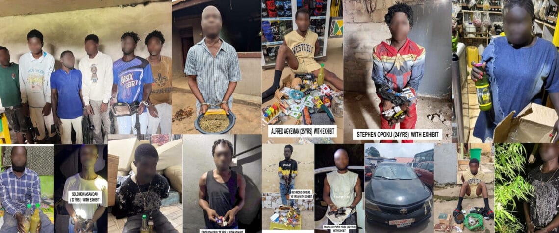 Police arrest 24 suspects in an intelligence-led operation in the Ashanti Region