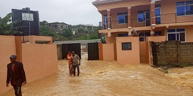 Communities in Cape Coast reduced to streams after Wednesday downpour